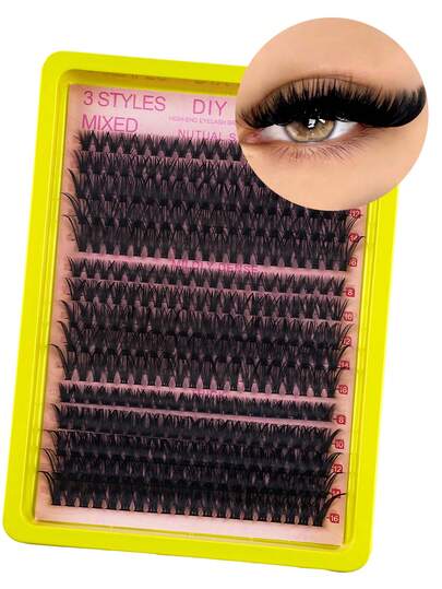 300 piezas Kit de extensión de pestañas individuales falsas de efecto 5D, 0.07mm rizado dramático de 8-16mm, mezcla de bandeja, herramientas de maquillaje, extensión de pestañas individuales a granel, adecuado para uso doméstico, maquillaje diario, maquillaje de disfraz, grupos de pestañas, pestañas postizas, pestañas falsas individuales