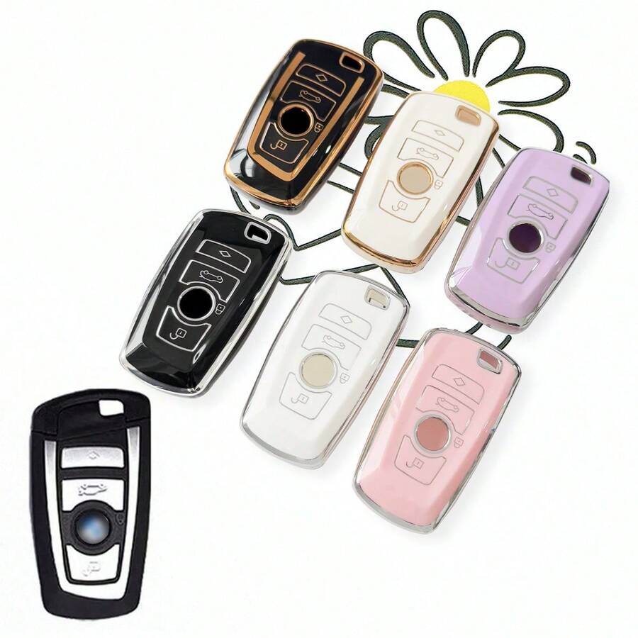 TPU Car Remote Key Protective Case Suitable For 520 525 F30 F10 F18 118i 320i 1 3 5 7 Series X1 X3 X4 X5 M3 M4 M5, Smart Car Key Keychain Cover - Soft TPU Protection, Great Gift - Multicolor - View 1