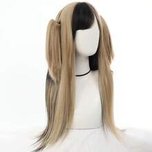 女士长假发，甜美酷炫的洛丽塔风格合成假发，适合万圣节、圣诞节、新年派对和音乐节等场合。 - 彩色 - 查看 3