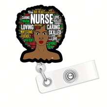 1个兽医专用可伸缩身份识别徽章卷轴，带旋转鳄鱼夹 - 多色 - 查看 10