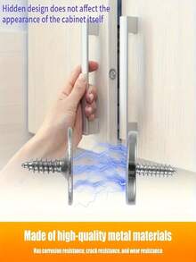 18/12/6件套橱柜门磁吸式金属磁扣，用于隐藏式关闭 - 适用于各种材质，厨房玻璃门和家具橱柜，磁性抽屉锁，磁力锁 - 多色 - 查看 4