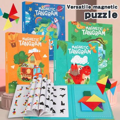 Libro de rompecabezas de 7 piezas, adecuado para que los niños jueguen durante los viajes en coche, avión o mientras esperan para recoger comida para llevar, un juguete educativo e intelectual
