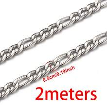 1m/2m Fashionable Stainless Steel NK Flat Chain, Suitable For DIY Jewelry Making Bracelets And Necklaces - Stainless Steel Chain - View 16