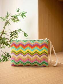 Woven Straw Clutch Bag, Versatile Daily Commute Handbag For Women - Multicolor - View 5