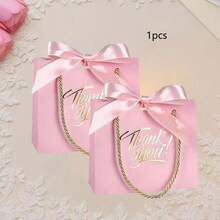 10个/1个/20个装白色礼品袋，带提手的感谢礼品袋，尺寸约为5.5 x 2.36 x 4.7英寸（约14 x 6 x 12厘米），迷你礼品纸袋，适用于洗礼、生日、婚礼、派对、情人节礼品盒等场合。 - 彩色 - 查看 17