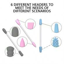 Escobillas de limpieza multifuncionales de silicona lavables, con palillo de limpieza con agujero, desmaquillante y limpiador de oídos 2 en 1, reutilizables sin desprendimiento - A - Ver 7
