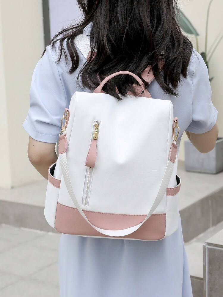 New Chinese Style Butterfly Print Sweet Women Backpack, Fashion, Suitable For Students, Commuting, Minimalist Outdoor Anti-Theft Waterproof Travel Multifunctional Bag - Pink - View 5
