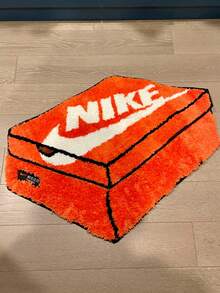 耐克（NIKE）会员专属生日礼物拼布鞋盒地毯 OG053，会员节限量版礼物鞋盒地毯，生日快乐粉丝推荐生日礼物，经典橙色鞋盒装饰软钩地毯 OG053 - 亮橙色 - 查看 8