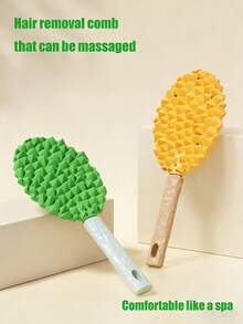 宠物榴莲按摩梳，猫毛去除梳，漂浮式梳子，猫毛清洁器，刷毛梳，多功能刮毛器 - 查看 1