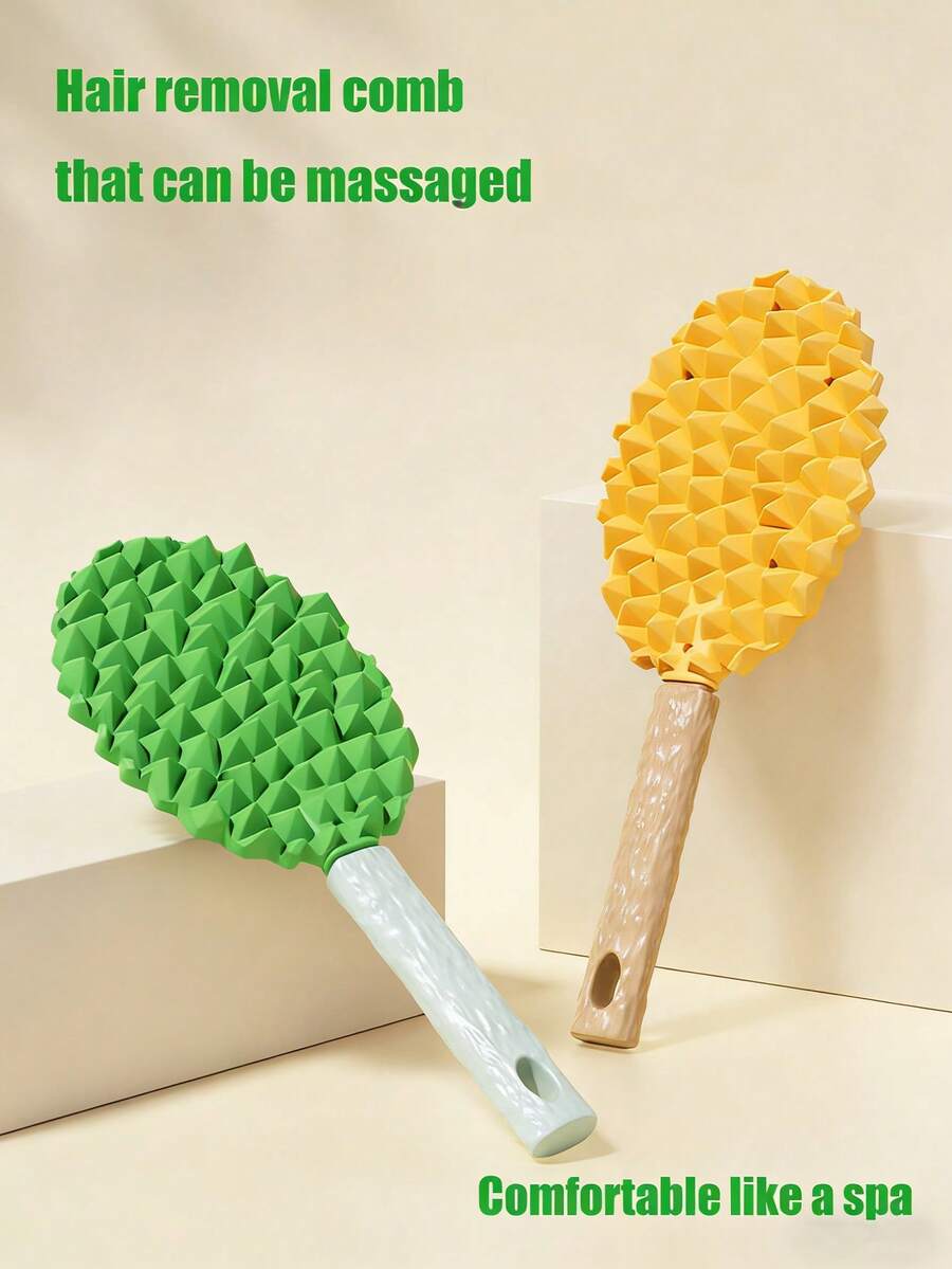 宠物榴莲按摩梳，猫毛去除梳，漂浮式梳子，猫毛清洁器，刷毛梳，多功能刮毛器 - 查看 1