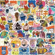 50pcs Stitch Cartoon Stickers, Stitch Party Favors, Nick And Judy Cartoon Stickers, Waterproof Stickers For Books, Diaries, Phone Cases, Laptops, Tablets, Water Bottles, Suitable For Holidays, Birthdays, Rewards, Gift Decorations Scrapbook Supplies Stationery Funny Stickers - Multicolor - View 5