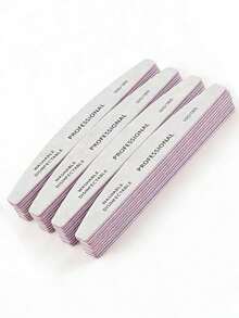 5/10/20/25/50pcs 100/180 Grit Sandpaper Nail Files And Buffers, Professional Double-Sided Nail Files, Acrylic Nail Art Tools, Nail Care Tools, Nail Art Supplies - Dusty Purple - View 2