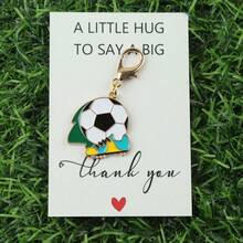 1件/8件套锌合金足球运动钥匙扣套装，冠军奖杯造型，是送给体育爱好者的完美礼物，经久耐用且时尚的包包挂饰钥匙扣配件，适合球迷聚会、体育纪念品等场合，是最佳礼物之选。 - 彩色 - 查看 15