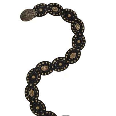 Women's Bull Head Buckle Rivet Decor Western Retro Belt Accessory