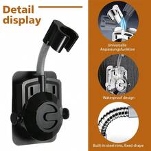 Self Adhesive Shower Head Holder, 360 Degree Rotating Handheld Shower Bar Holder, Non Drilled Handheld Shower Head Clamp, With Hanger (G1/2 ") - Square - View 14