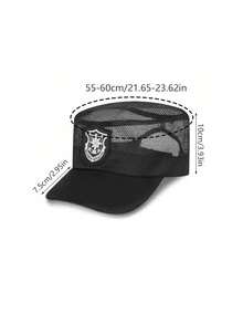 1pc Polyester Mesh Security Guard Cap, Adjustable Brim Hat For Duty, Guard, Security Work - A - View 3