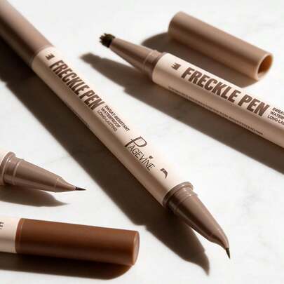 Lápiz delineador de ojos con pecas sellado 2 en 1, de secado rápido y resistente al agua, 4 colores, fácil de aplicar, de larga duración, fórmula suave, adecuado para maquillaje de verano y uso diario