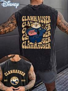 Disney Official Licensed Zootopia Clawhauser EST 2016 Vintage Washed 230g Tank Top Unisex - màu đen - Xem 1