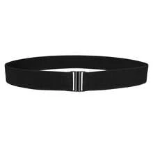 1条女士简约弹力腰带，金色搭扣黑色弹力腰带，适合搭配连衣裙、衬衫和外套，优雅日常穿着 - A - 查看 25