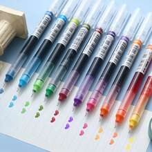 10 Colored Gel Pens. Quick-Drying, High-Capacity, 0.5mm Tip, Suitable For Students, Note-Taking, Marking, Drawing, And More. DVAS - 4 Black 4 Blue 2 Red - View 4