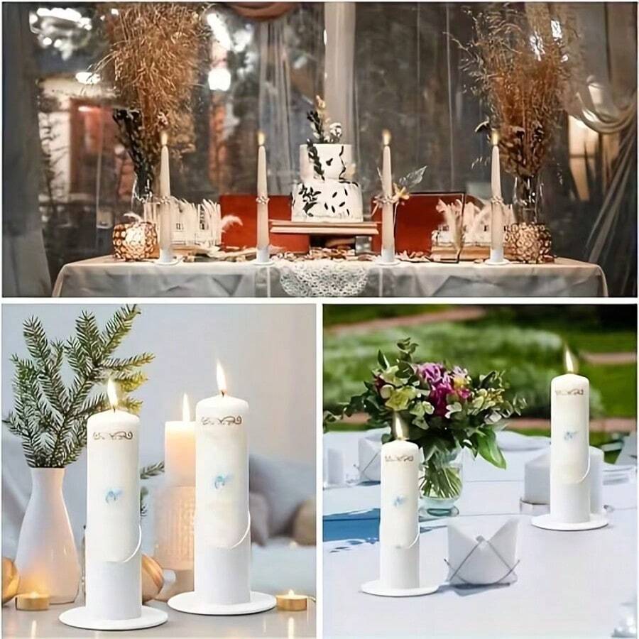 Romadedi Candle Holder Communion Candle Communion Decoration – 4 Cm Metal Candle Holder For Christening Candle Baptism Candle Holder Baptism Candle Holder Taper Candle Candles White