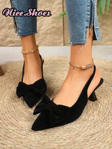 Giày sandal nữ mũi nhọn gót thấp kín mũi thời trang, thiết kế gợi cảm thanh lịch, phù hợp cho những dịp đặc biệt, thoải mái và bền bỉ cho các bữa tiệc hoặc sự kiện. - màu đen - Xem 5