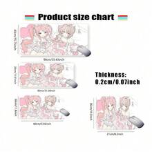 1个卡通女孩鼠标垫，超大尺寸平面游戏鼠标垫，适合桌面装饰和办公使用。是游戏玩家的理想礼物。办公桌配件，桌面用品，办公装饰 - C - 查看 5