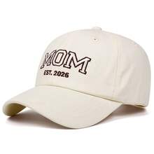 1顶“妈妈爸爸”情侣刺绣棒球帽，男女通用户外运动遮阳帽，时尚百搭后扣帽 - 彩色 - 查看 2