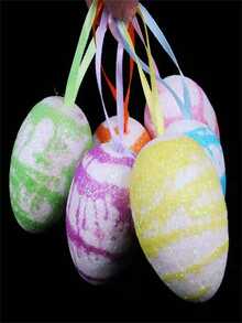6pcs Foam Material Random Color Easter Eggs Decorations, Party Favors - View 2