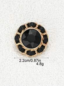 Bộ 3 món gồm dây đen, dây xích và khuy kim loại viền đá pha lê, thích hợp cho áo khoác lông, áo len, vest, đồng phục mùa thu/đông, phụ kiện may vá trang trí đa năng thời trang. - nhiều màu - Xem 9
