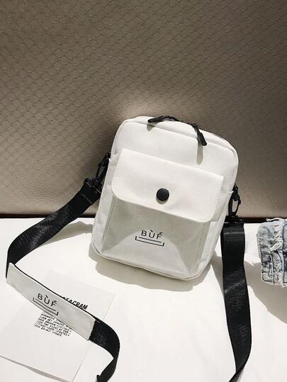 Bolso bandolera cuadrado de lona de unicolor minimalista con solapa, estilo japonés Harajuku, adecuado para estudiantes, universidad, verano, unisex, bolso de hombro multifuncional para dormitorio, bolso lateral para hombres, regalo navideño retro, bolso bandolera para hombres "Scream", bolso lateral de viaje de invierno para el Día de Acción de Gracias, bolso de mano, bolso de hombro para camping, bolsa blanca de vuelta al colegio, útiles escolares de primavera, billetera