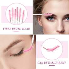 10件套一次性粉扑洁面刷、睫毛膏刷、人造毛球钥匙扣、睫毛膏化妆刷工具套装 - 彩色 - 查看 7