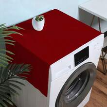 1 件纯色印花洗衣机防尘罩，简约素雅防尘罩，装饰性防尘罩 - 查看 13