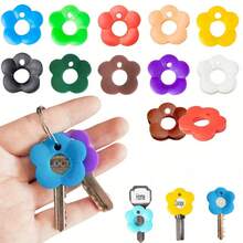 1/20/30/50/10pcs Random Color Key Identification Rings/Colorful Key Covers, Silicone Key Covers, Perfect Gift For Family, Suitable For Men And Women - Multiple Colors - View 3