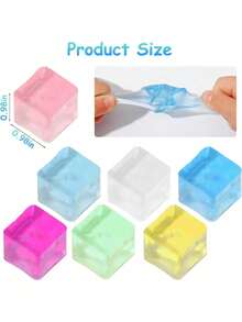 2/5/8/10/15/20个装冰块形状减压玩具，柔软方形挤压魔方指尖玩具，缓解焦虑，成人派对礼品 - 彩色 - 查看 3