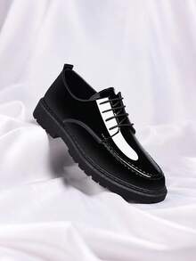 2026 Nuevos zapatos de vestir de cuero casuales de negocios para hombres de primavera, zapatos de vestir con aumento de altura invisible, zapatos formales cómodos, transpirables y suaves, versátiles y adecuados para todos los hombres y mujeres - Negro - Ver 6