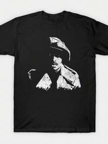 White Ink Donny Hathaway T-Shirt By Zorata (2) - 黑色 - 查看 1