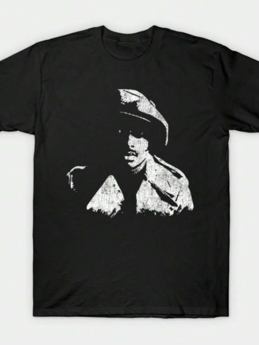 White Ink Donny Hathaway T-Shirt By Zorata (2) - 黑色 - 查看 1