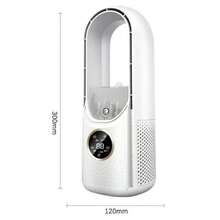 Ventilador de Torre Sin Aspas, Portátil, Modelo de Escritorio con Humidificador y Luz LED, Para Dormitorio, Oficina, Taller, Salon, Motor de 6 Velocidades, Potente y Silencioso - Blanco - Ver 12