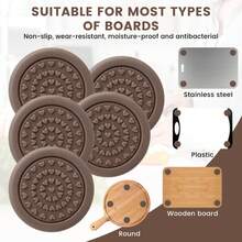 8 pièces de tapis de planche à découper antidérapants avec des tampons en silicone auto-adhésifs. Imperméables, amortissants et réducteurs de bruit pour les planches à découper. Tampons multifonctionnels pour chaise/tabouret. - Voir 3
