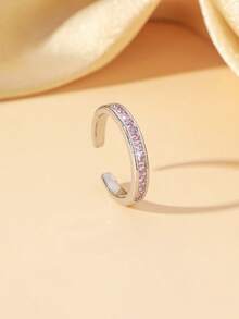 Verstellbarer kubische Zirkonia-Zehenring, luxuriöser rosa Zirkonia-Fußschmuck, geeignet als tägliches, Urlaubs- und Party-Accessoire für Frauen - Gold - Übersicht 9