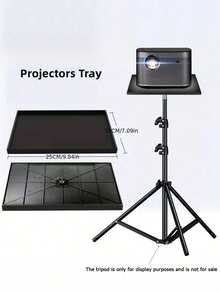 Adjustable Projector Tray Stand | Multi-Functional Portable ABS Storage Tray For Laptop, Sound Card & Music Gear | Universal Projector Accessory For Home Theater, Office & Outdoor Use | Anti-Slip Design - View 3
