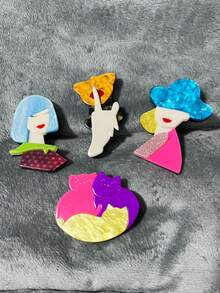 1pc Fashionable Girls Acrylic Brooch - A - View 1