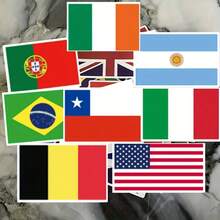 105pcs National Flag Stickers Set - Asymmetric Shape Self-Adhesive Paper - Street Fashion Design For DIY Lovers! Perfect For Water Bottles, Notebooks, Phone Cases & More - Ideal Gift For Fans - Countries - View 8