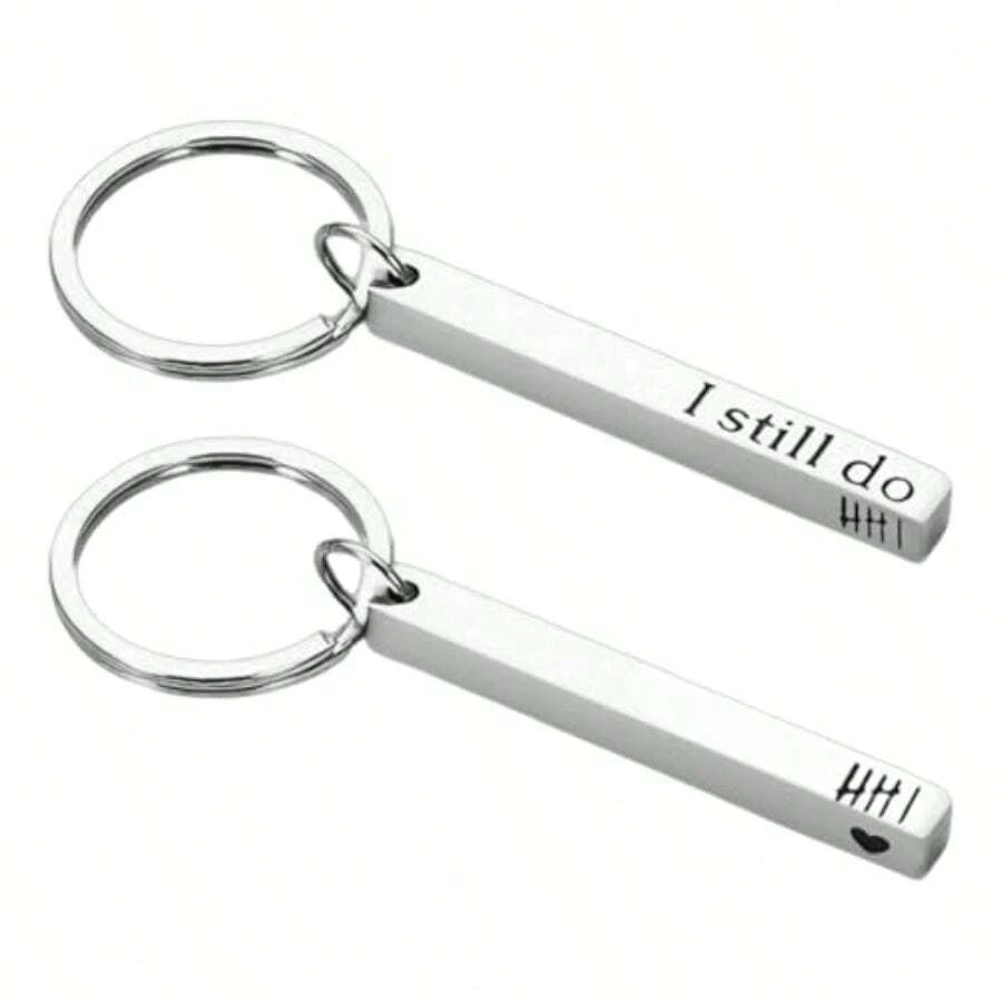 Sixth Wedding Anniversary Keychain Gift For Wife And Husband Iron Anniversary Durable Iron Material Classic Black Color Symbolic Love And Lasting Commitment - như hình ảnh - Xem 1