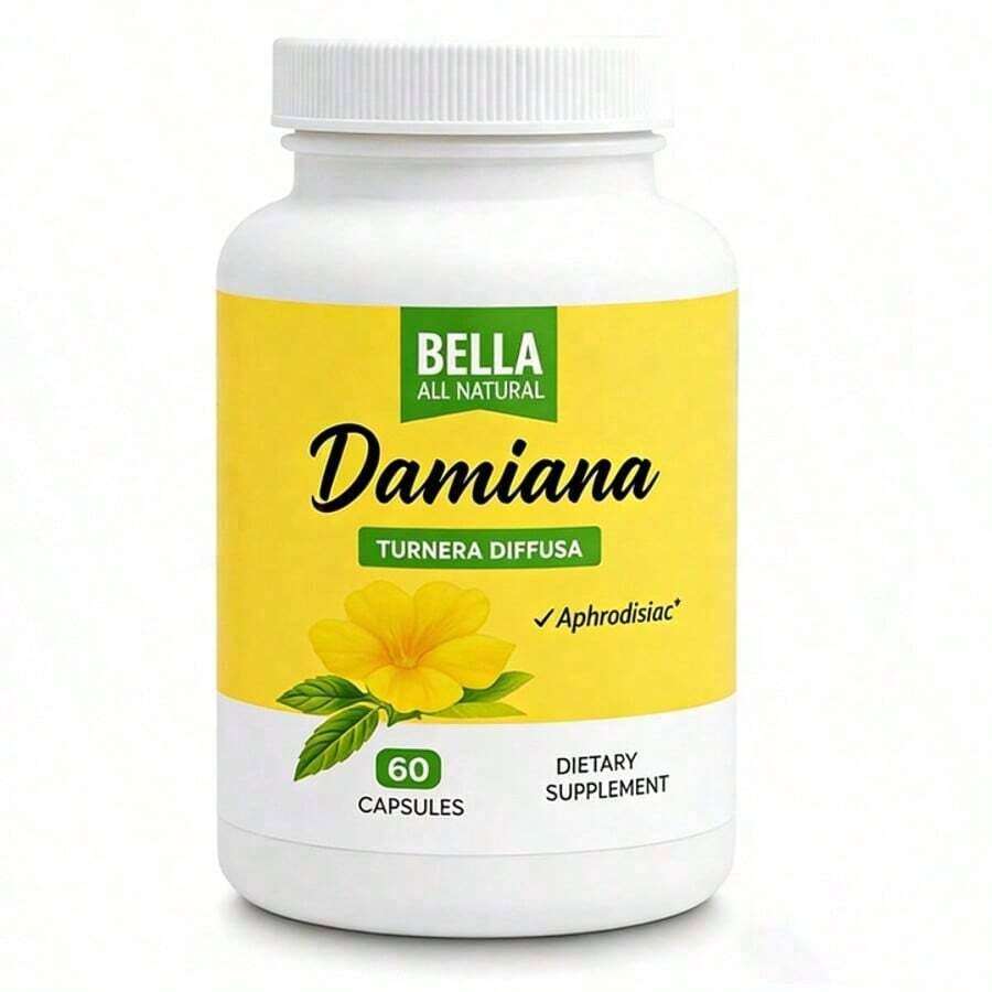 Bella Damiana Leaf Capsules – 1000 Mg Per Serving – Herbal Supplement For Energy & Mood Support – Non-GMO, Gluten-Free – 60 Capsules - 1件 - 查看 1