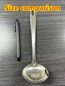 1pc Multi-Function Double-Layer Strainer With Pouring Spout, Oil-Water Separator, Sauce Skimmer & Yogurt Spoon Combo, Long Handle Deep Soup Ladle & Serving Spoon, Durable & Hygienic Kitchen Cooking Essential - Multicolor - View 9