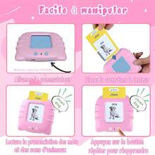 双语法英单词卡，适合幼儿，包含224个单词，蒙特梭利语言学习工具，学习资源语言训练玩具，学前教育玩具，男孩女孩生日礼物（法英） - 彩色 - 查看 8