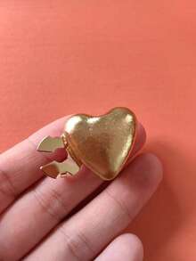 1pc/2pcs Elegant Heart-Shaped Geometric Button Decor, Shirt Button Cover Clip-On Button Decor, Fashionable Crystal Cufflink Decor, Suitable For Tuxedo And Wedding Dress Decoration - Multicolor - View 8