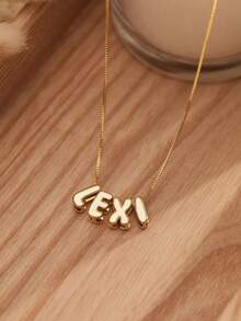 Custom Bubble Name Necklace, Dainty 3D Letter Name Necklace, Initial Necklace, Women Necklace, Personalised Jewelry, Mothers Day Gift - Gold - View 4